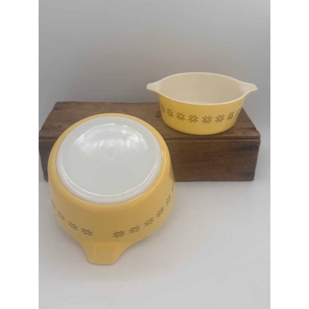Pyrex Town & Country Brown & Yellow 474B 1.5 QT & 472 1.5 PT Casserole Dishes - Picture 15 of 15